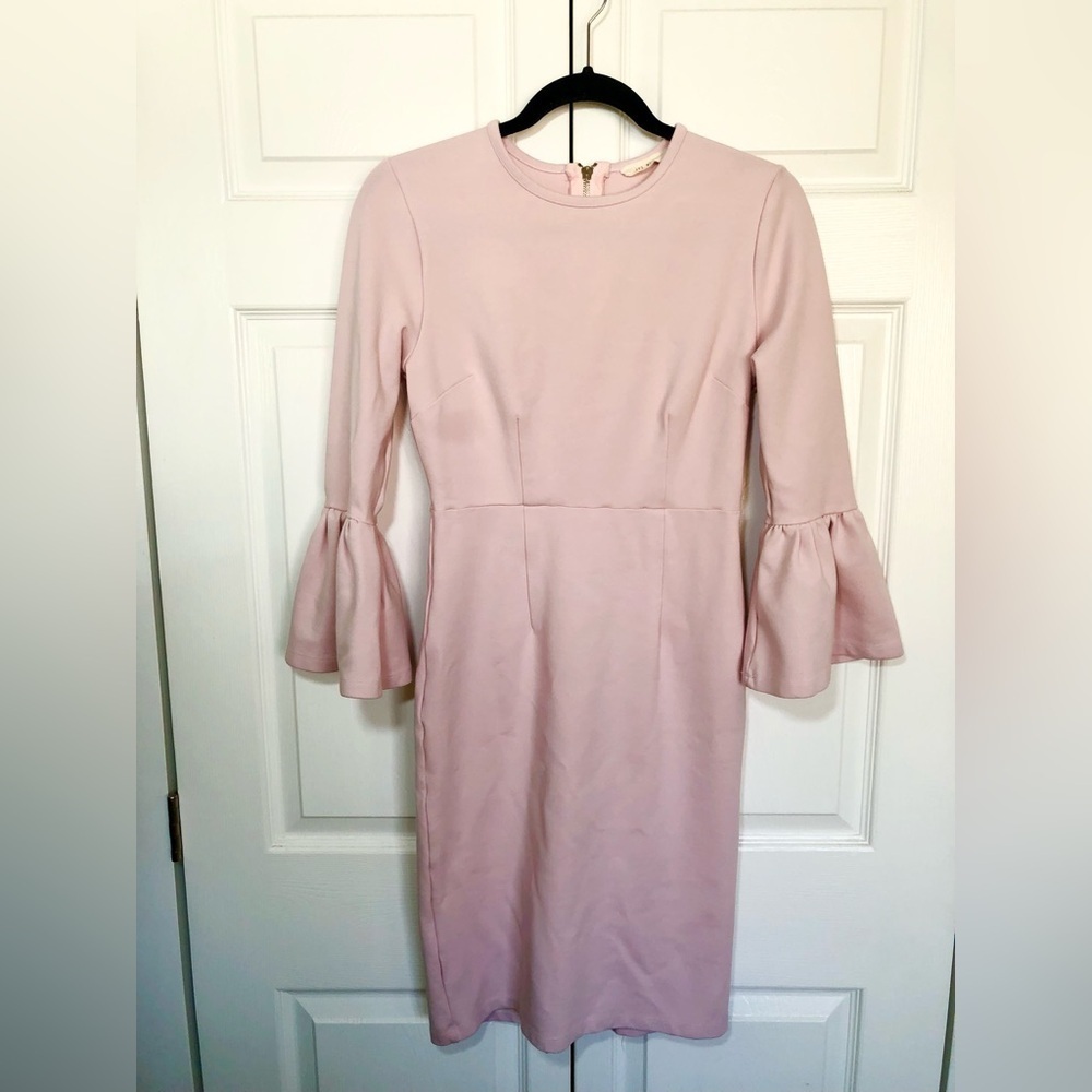 Light Pink Rachel Parcell Bell Sleeve Sheath Dress Size S